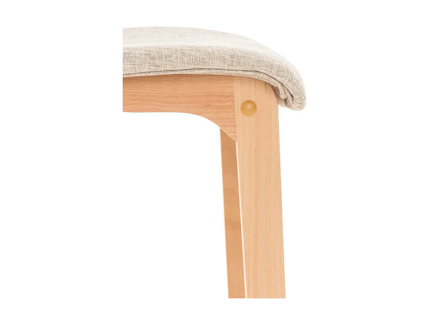 Tabouret de bar - Tissu & Bois - Crème - Hover
