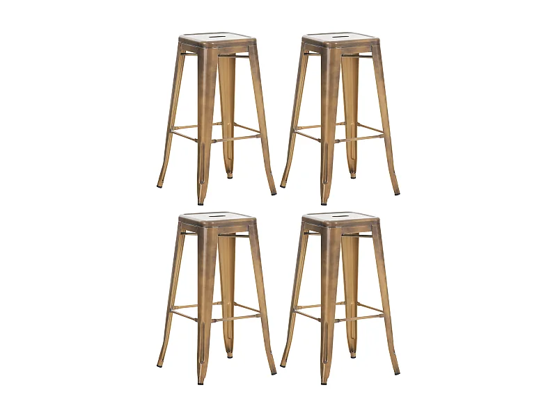 Set van 4  Barkruk - Metaal - goud - Joshua