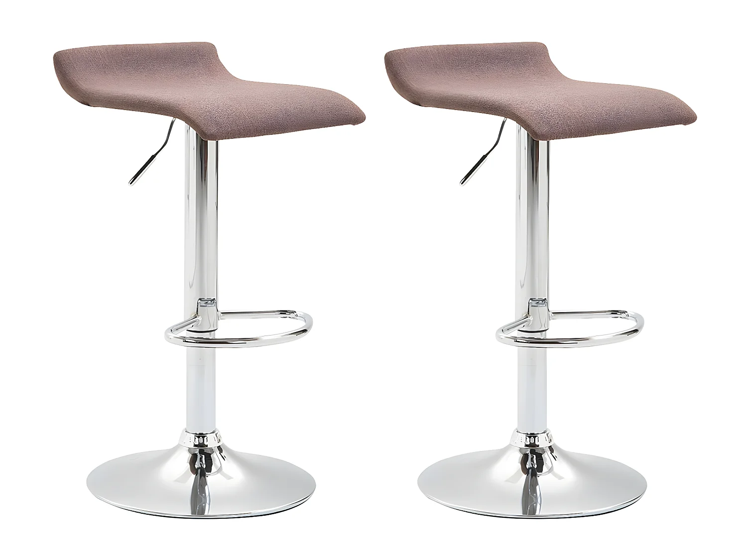 2er Set Barhocker - Stoff & antik-hell - braun - Dyn V2