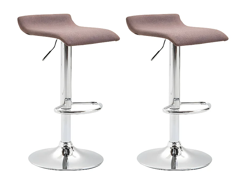 2er Set Barhocker - Stoff & antik-hell - braun - Dyn V2