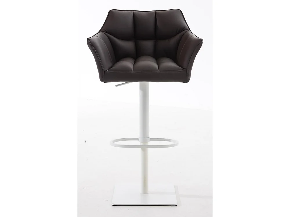 Lot de 2  Tabouret de bar - Similicuir & Blanc - Marron - Damaso