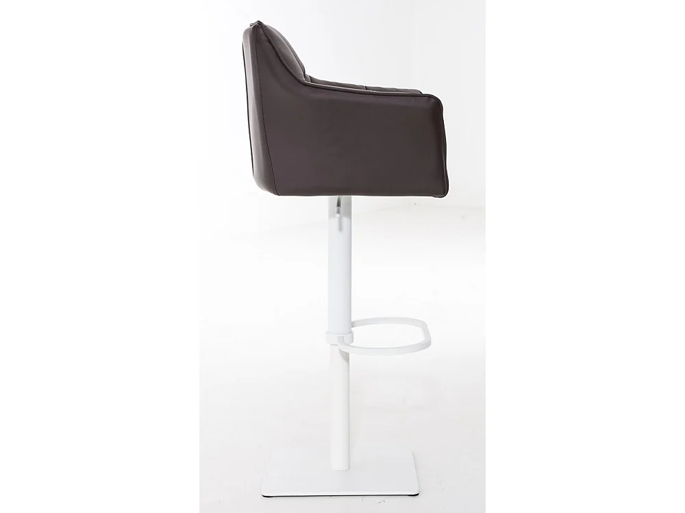 Lot de 2  Tabouret de bar - Similicuir & Blanc - Marron - Damaso