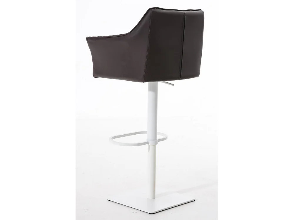Lot de 2  Tabouret de bar - Similicuir & Blanc - Marron - Damaso