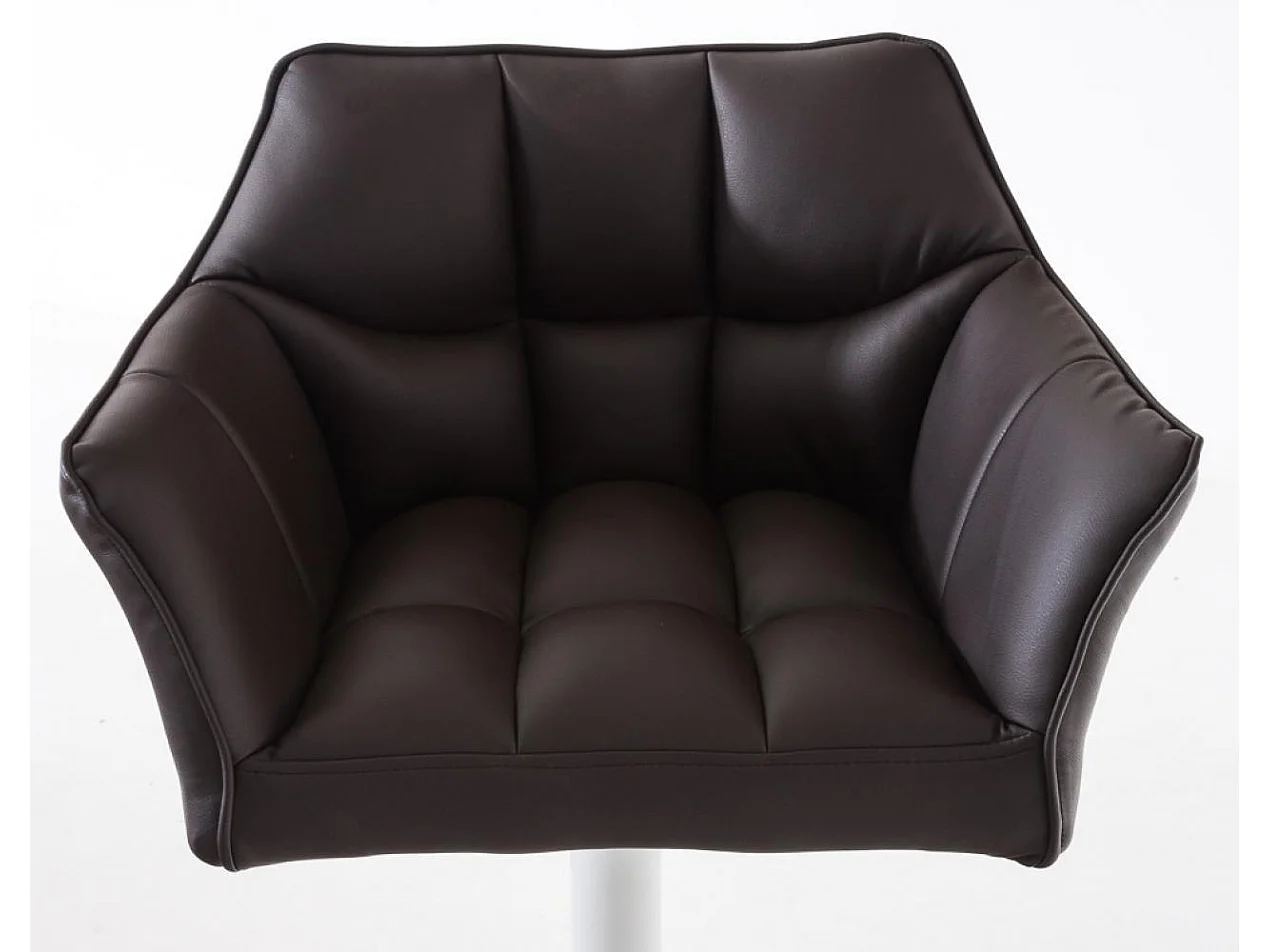 Lot de 2  Tabouret de bar - Similicuir & Blanc - Marron - Damaso