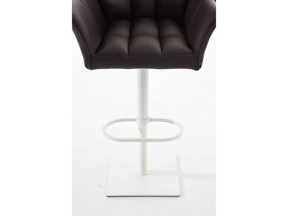 Lot de 2  Tabouret de bar - Similicuir & Blanc - Marron - Damaso