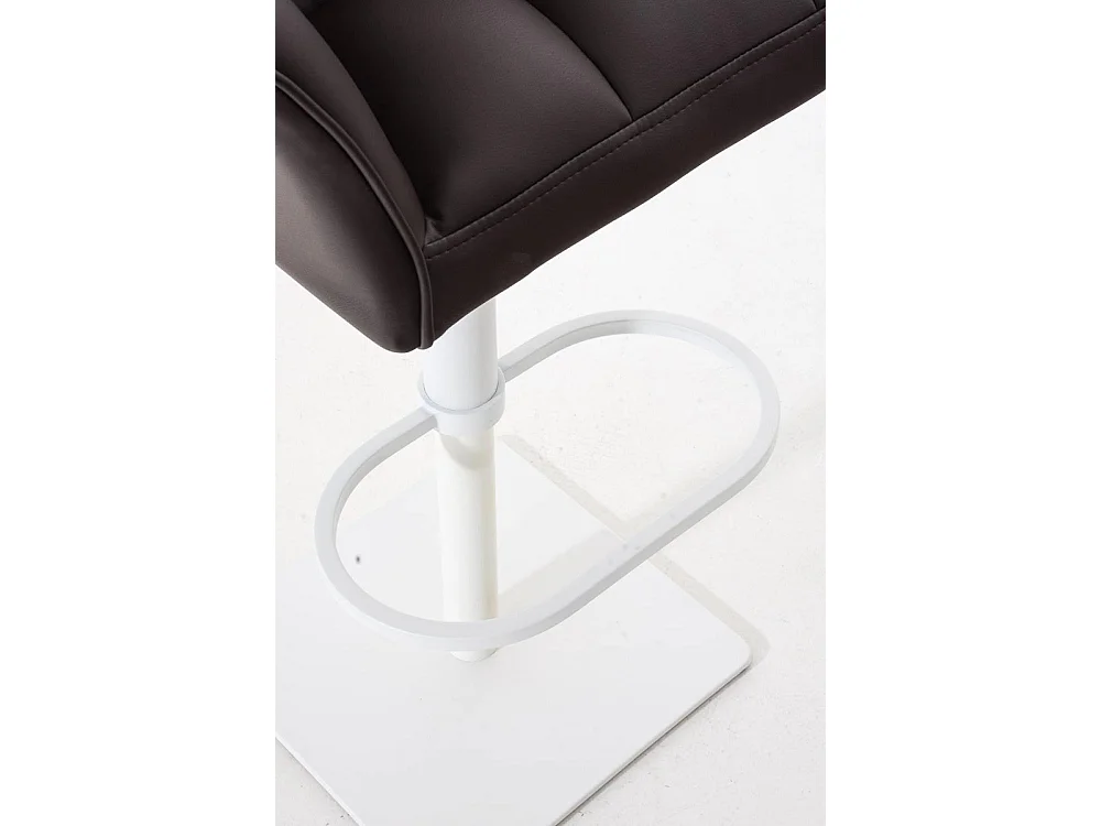 Lot de 2  Tabouret de bar - Similicuir & Blanc - Marron - Damaso