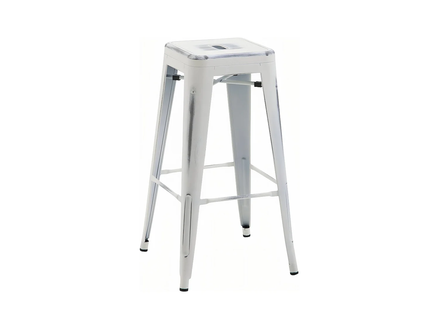 Tabouret de bar - Métal & Blanc - Blanc antique - Joshua