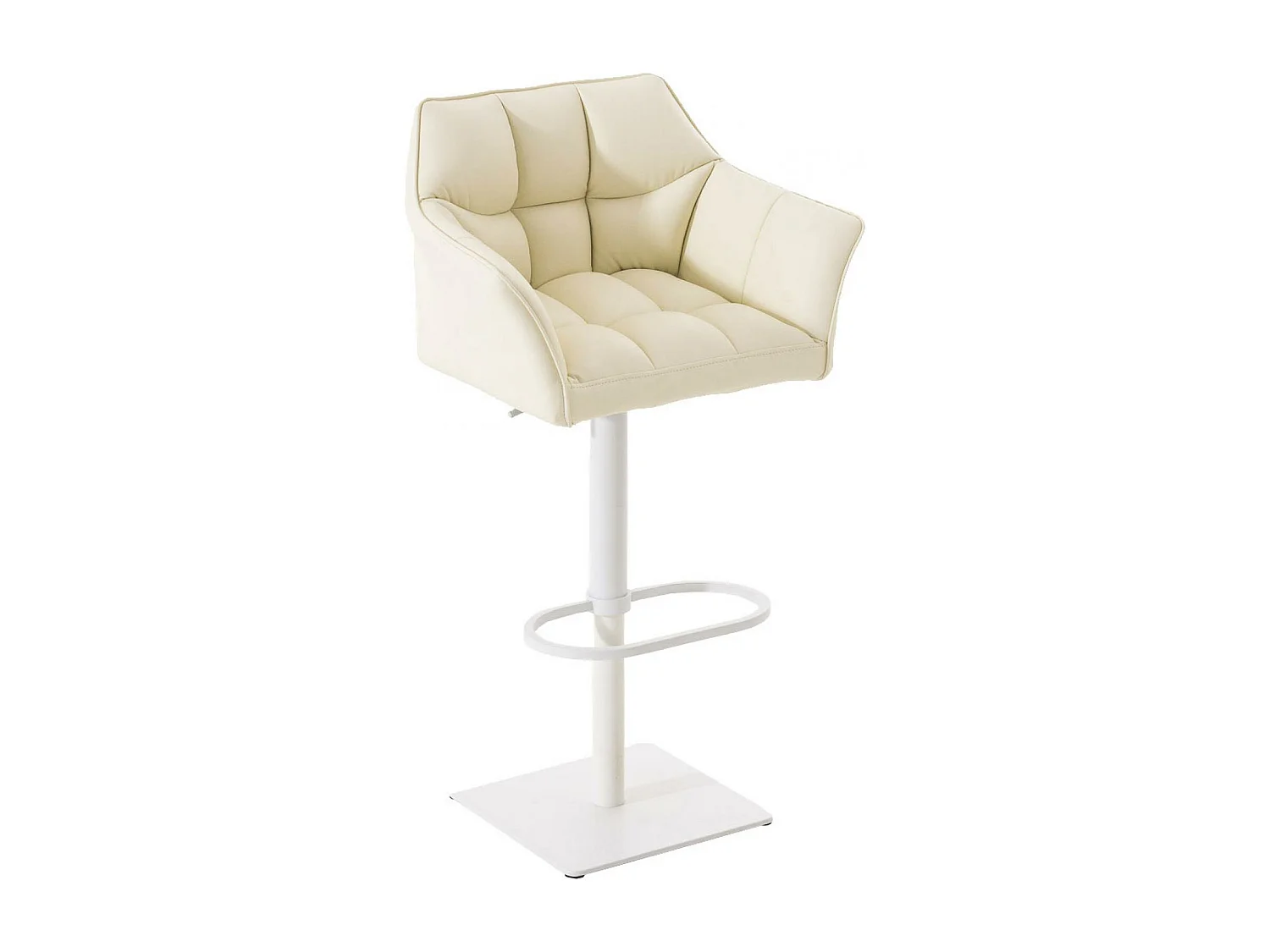 Lot de 2  Tabouret de bar - Similicuir & Blanc - Crème - Damaso