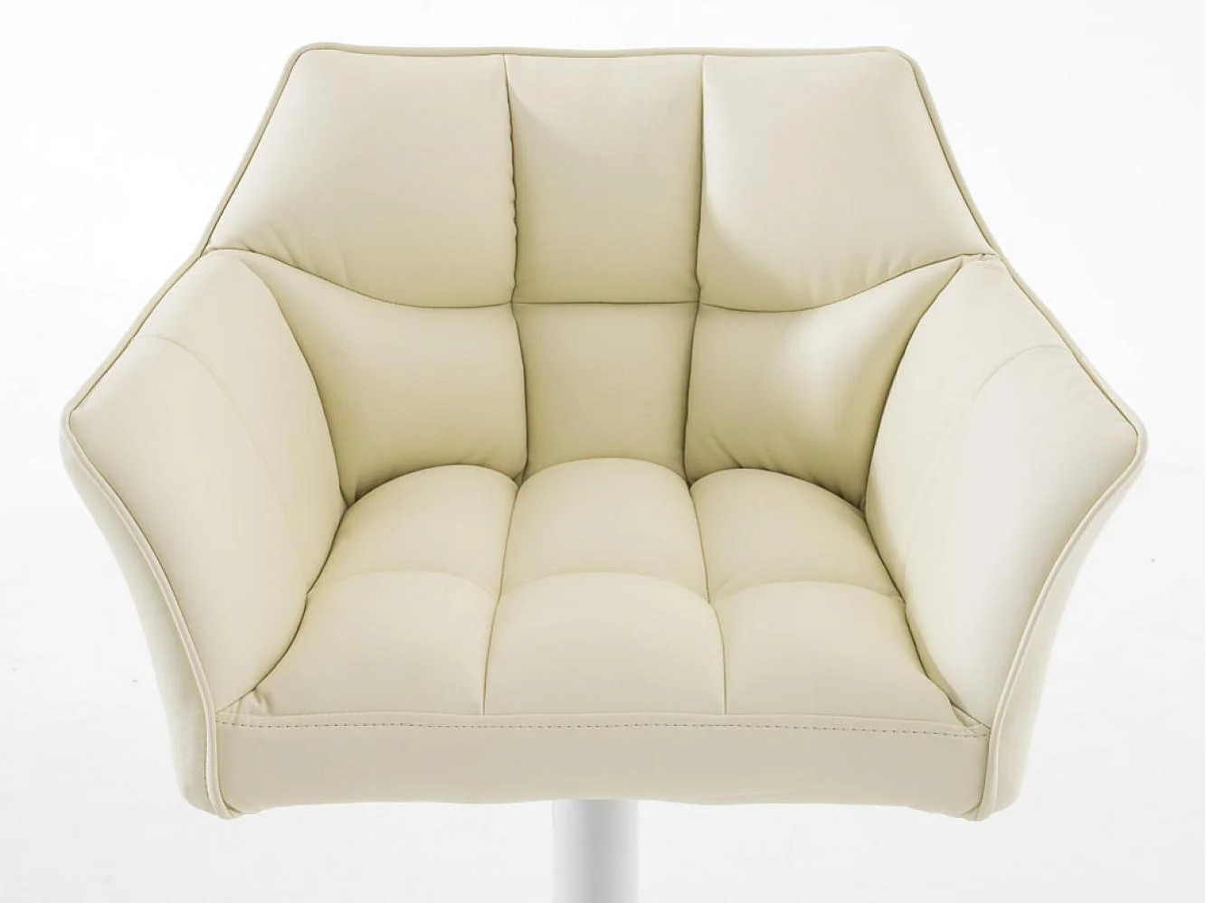 Lot de 2  Tabouret de bar - Similicuir & Blanc - Crème - Damaso