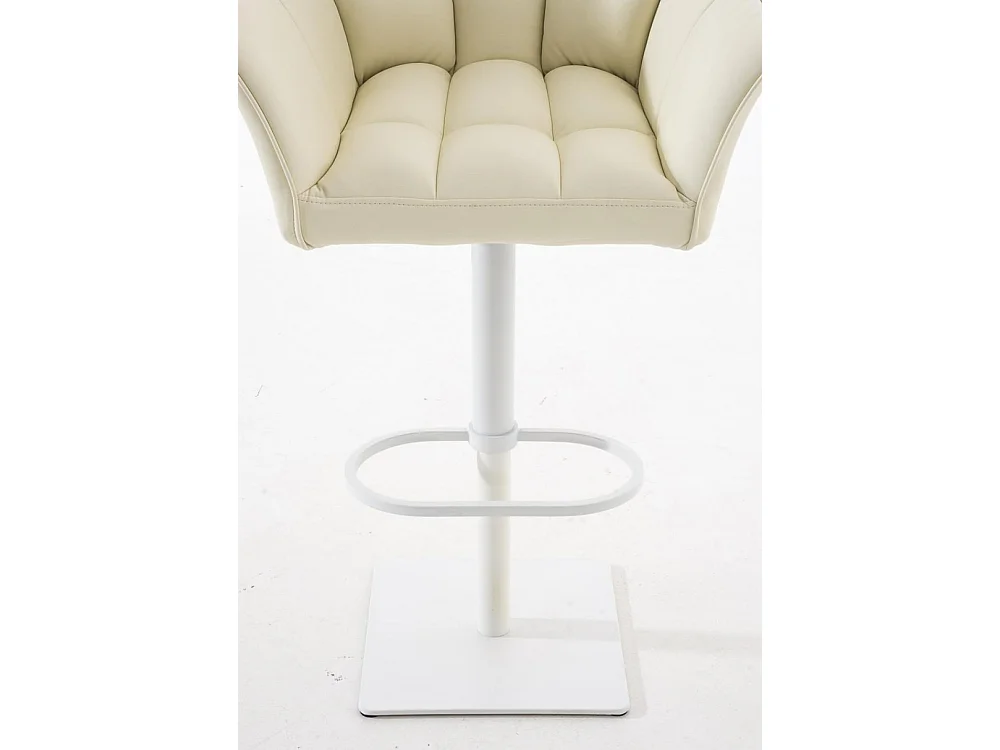 Lot de 2  Tabouret de bar - Similicuir & Blanc - Crème - Damaso