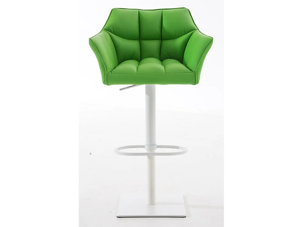 Lot de 2  Tabouret de bar - Similicuir & Blanc - Vert - Damaso