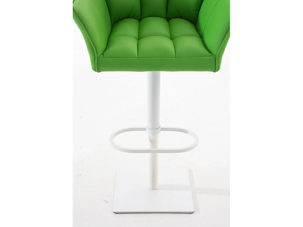 Lot de 2  Tabouret de bar - Similicuir & Blanc - Vert - Damaso