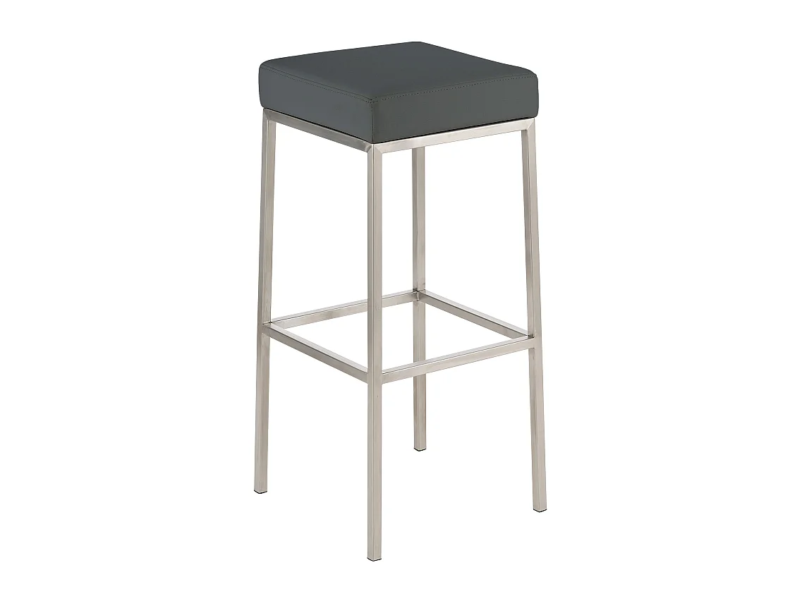 Tabouret de bar - Similicuir & Acier inoxydable - Gris - Montreal 80