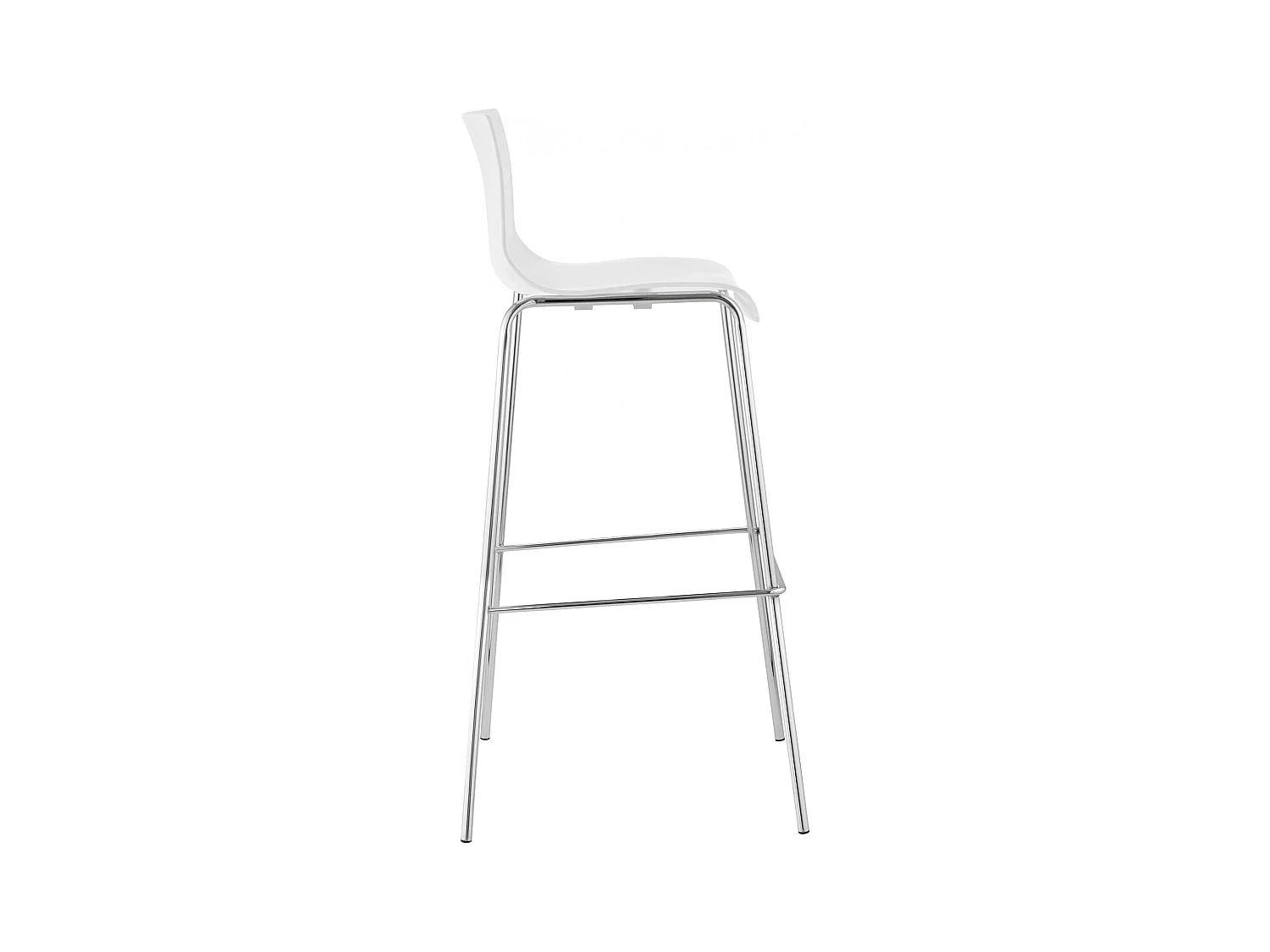 Sgabello da bar - Plastica & cromo - bianco - Hoover