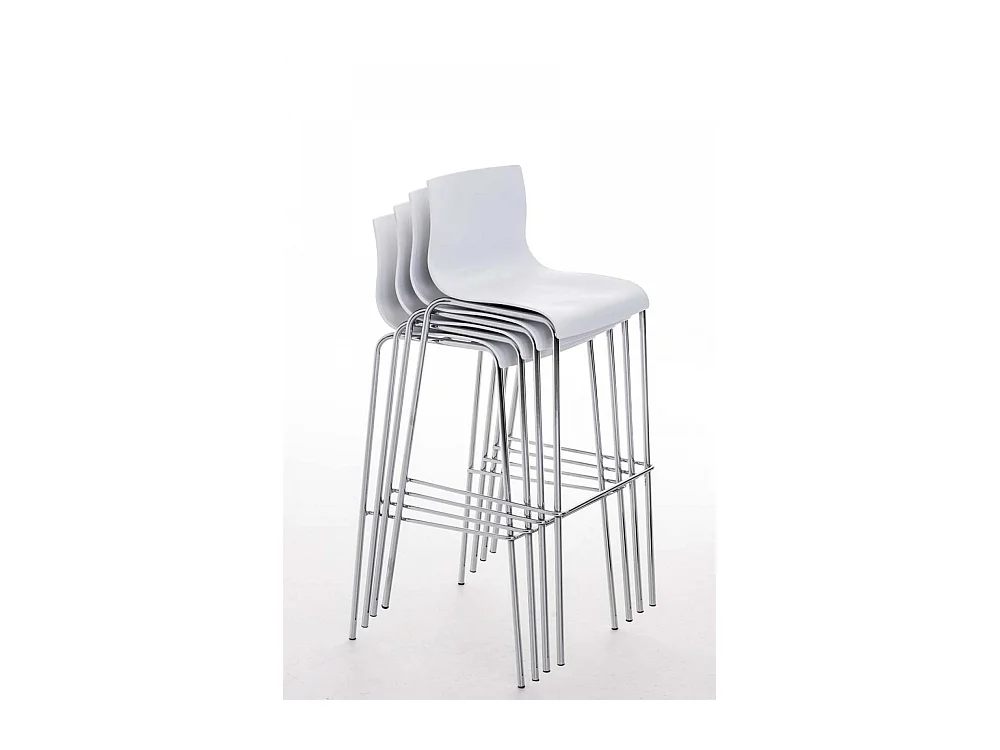 Barkruk - Kunststof & chroom - wit - Hoover