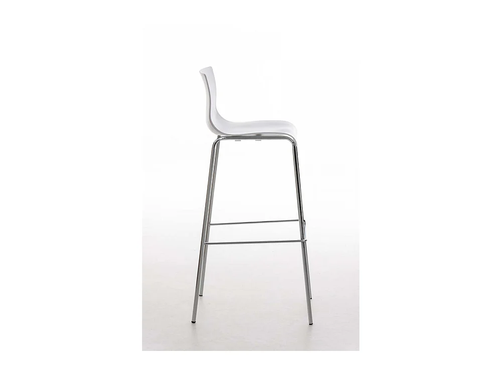 Barkruk - Kunststof & chroom - wit - Hoover