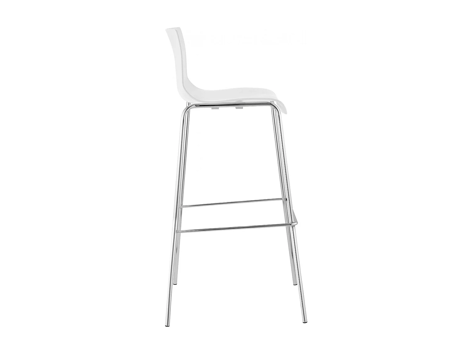 Tabouret de bar - Plastique & Chrome - Blanc - Hoover