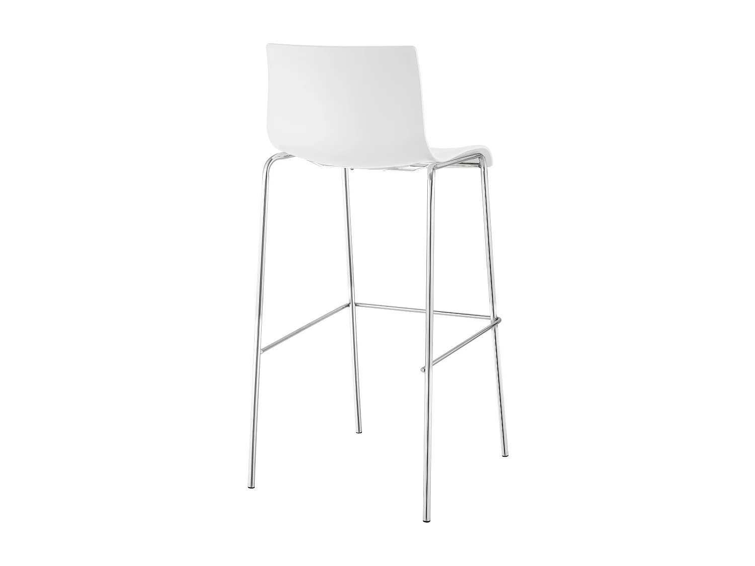 Tabouret de bar - Plastique & Chrome - Blanc - Hoover