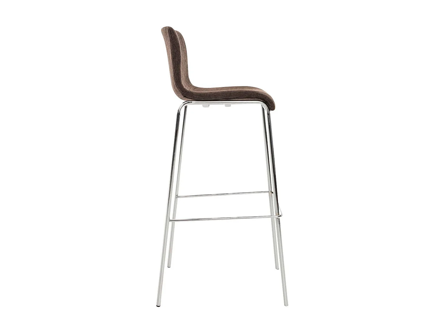 Lot de 2  Tabouret de bar - Tissu & Chrome - Marron - Hover