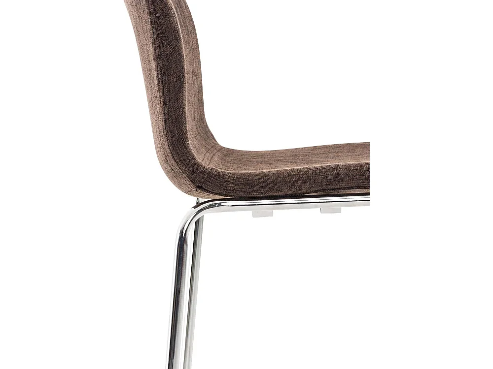 Lot de 2  Tabouret de bar - Tissu & Chrome - Marron - Hover