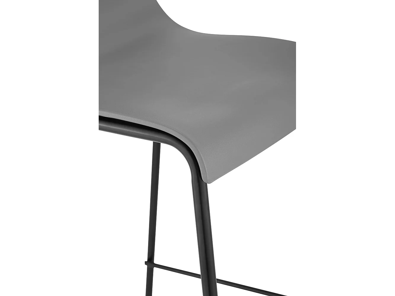 Lot de 2  Tabouret de bar - Plastique & Noir - Gris - Hover