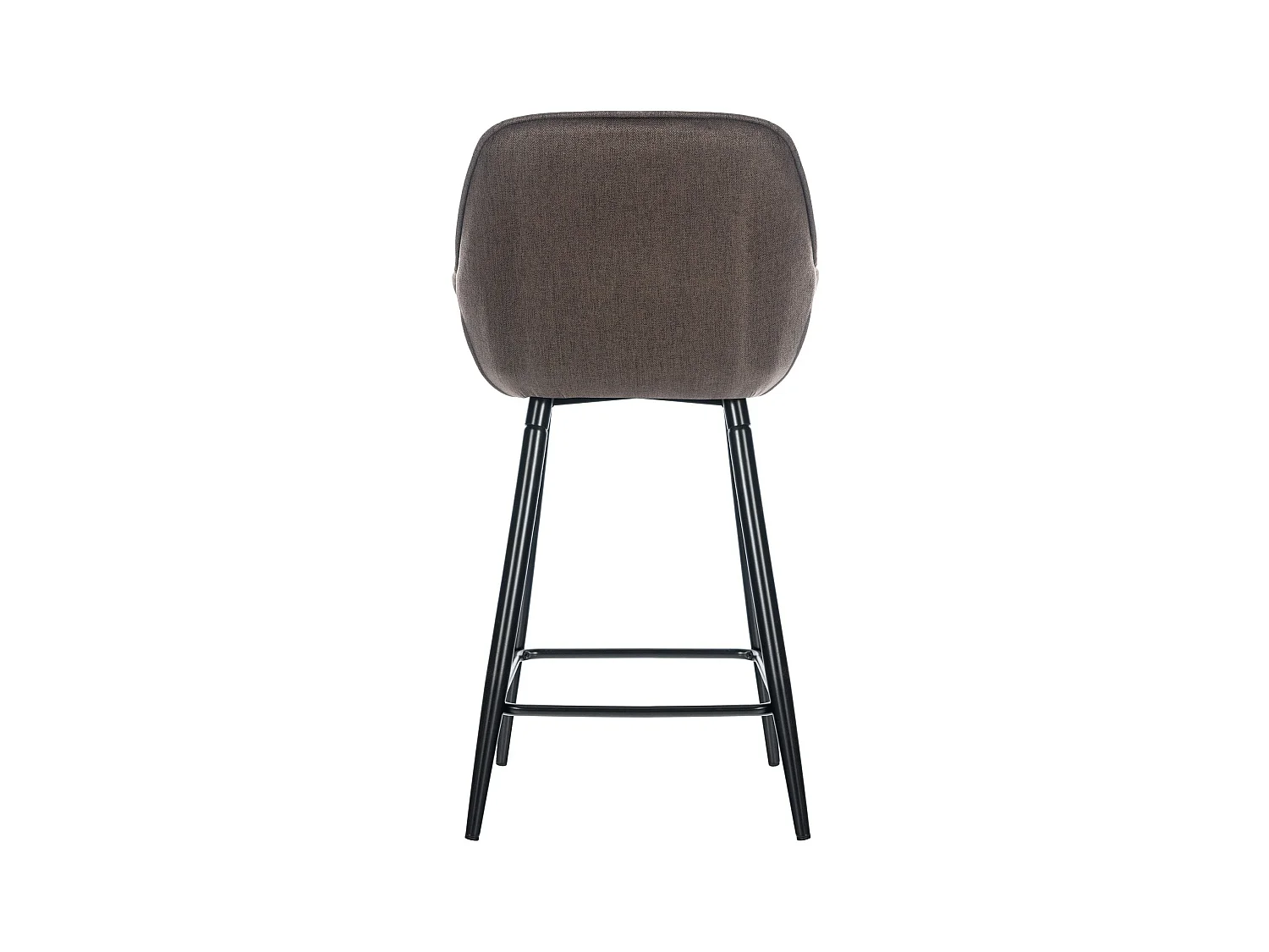 Lot de 2  Tabouret de bar - Tissu & Métal noir mat - Marron - Gibson