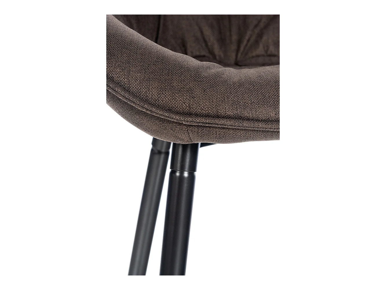 Lot de 2  Tabouret de bar - Tissu & Métal noir mat - Marron - Gibson