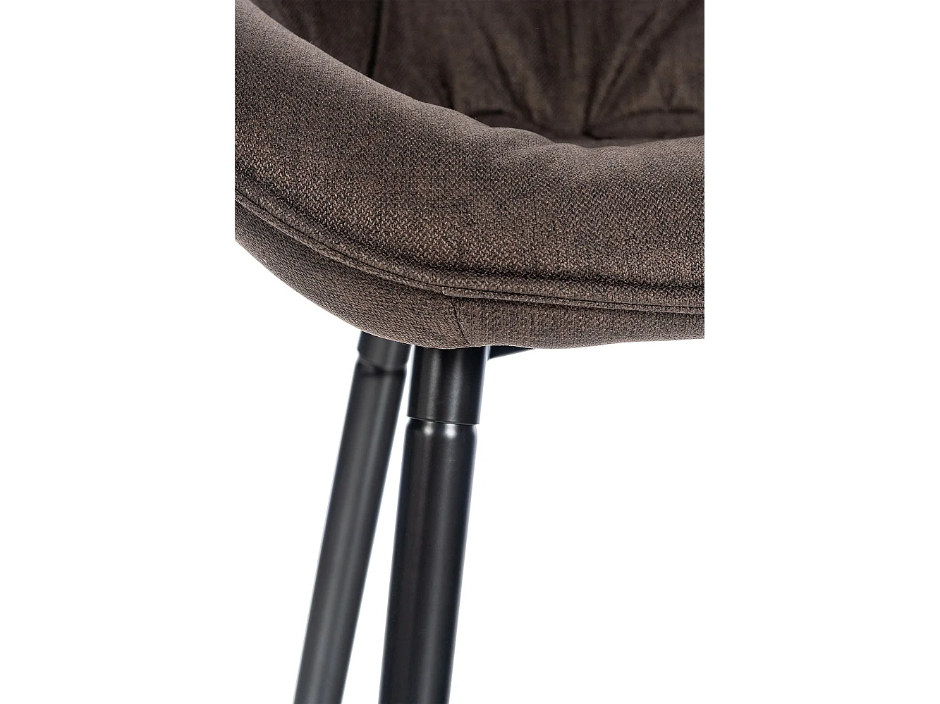 Lot de 2  Tabouret de bar - Tissu & Métal noir mat - Marron - Gibson