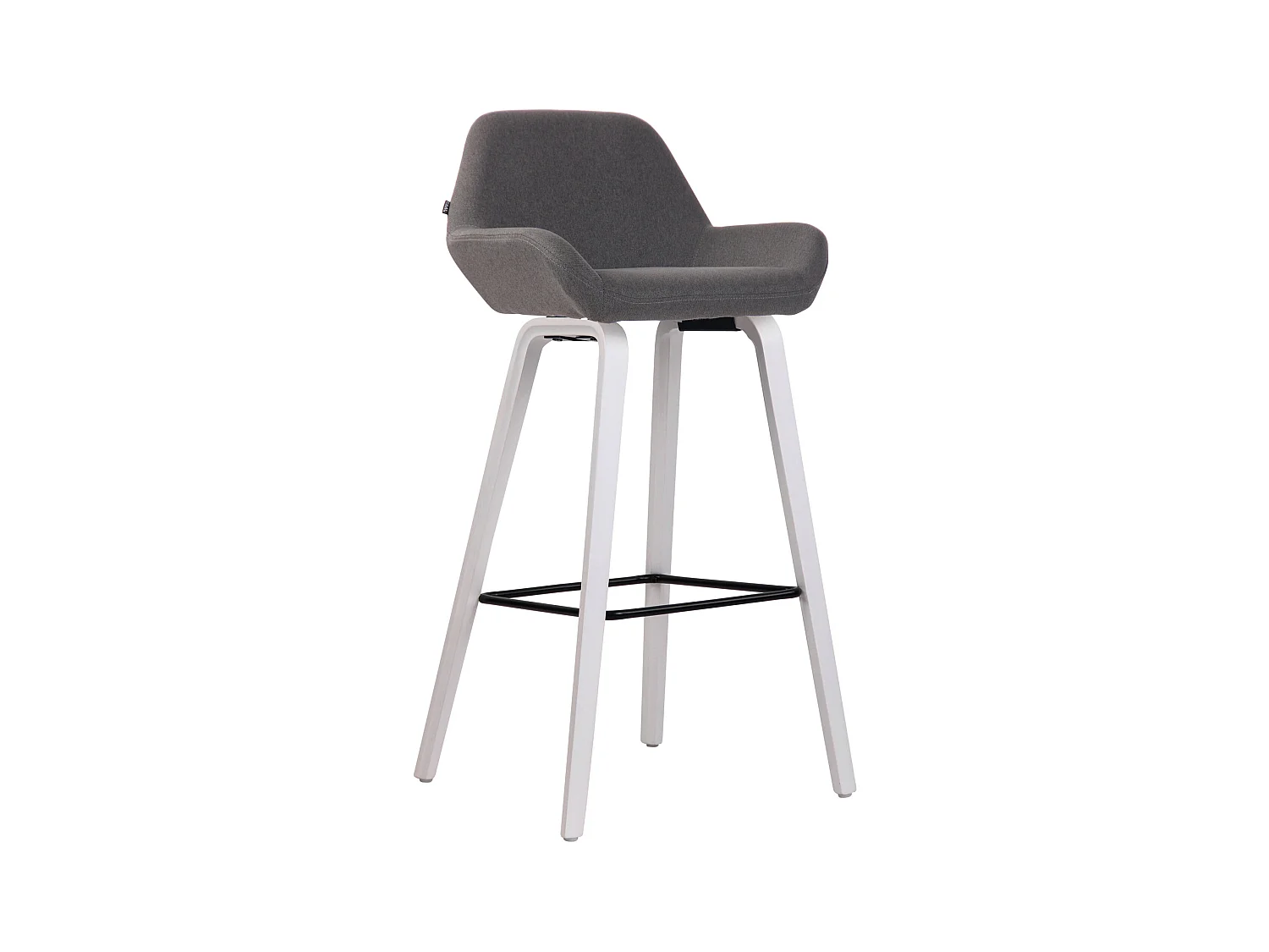 Tabouret de bar - Tissu & Bois - Gris foncé - Newnan
