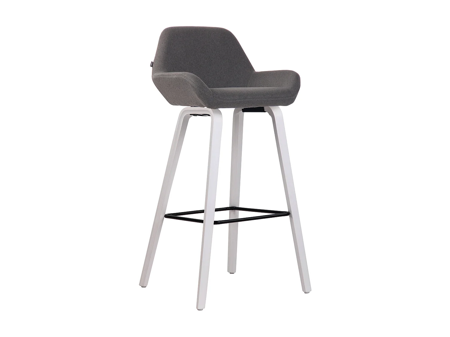 Tabouret de bar - Tissu & Bois - Gris foncé - Newnan