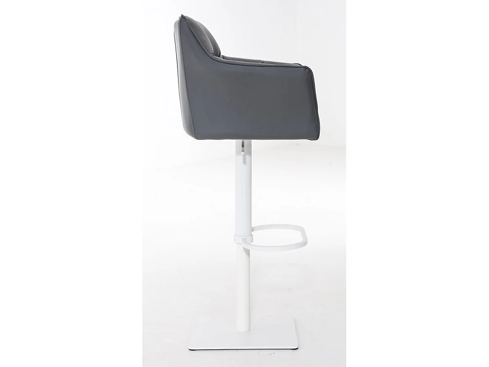 Lot de 2  Tabouret de bar - Similicuir & Blanc - Gris - Damaso