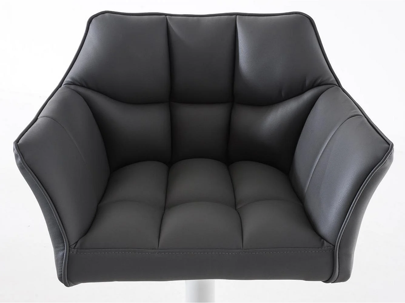 Lot de 2  Tabouret de bar - Similicuir & Blanc - Gris - Damaso