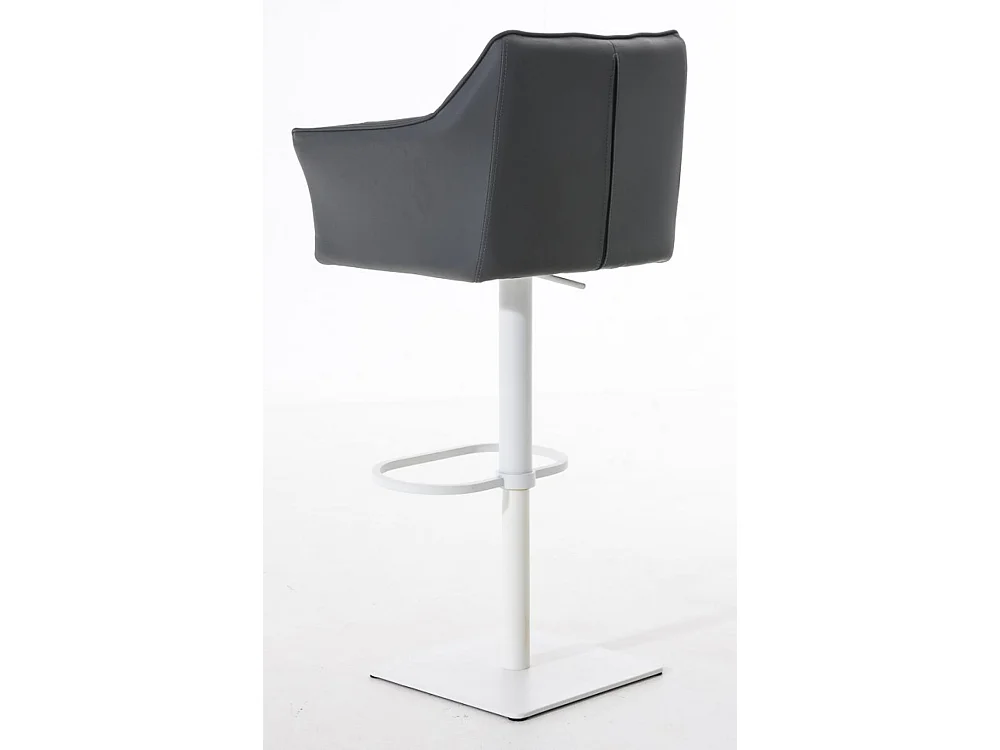 Lot de 2  Tabouret de bar - Similicuir & Blanc - Gris - Damaso