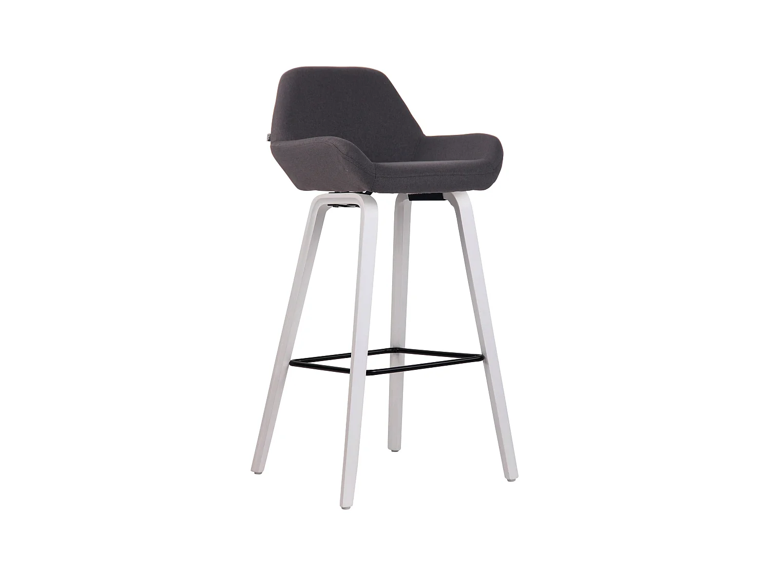 Tabouret de bar - Tissu & Bois - Noir - Newnan