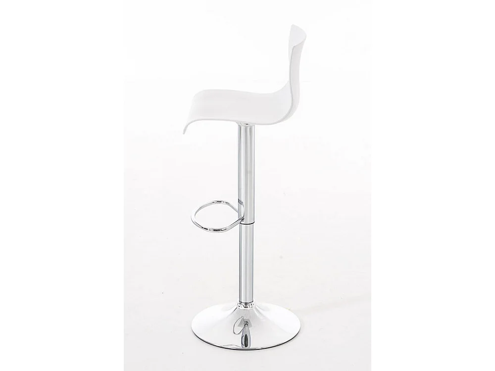 Lot de 2  Tabouret de bar - Plastique & Métal chromé - Blanc - Hover
