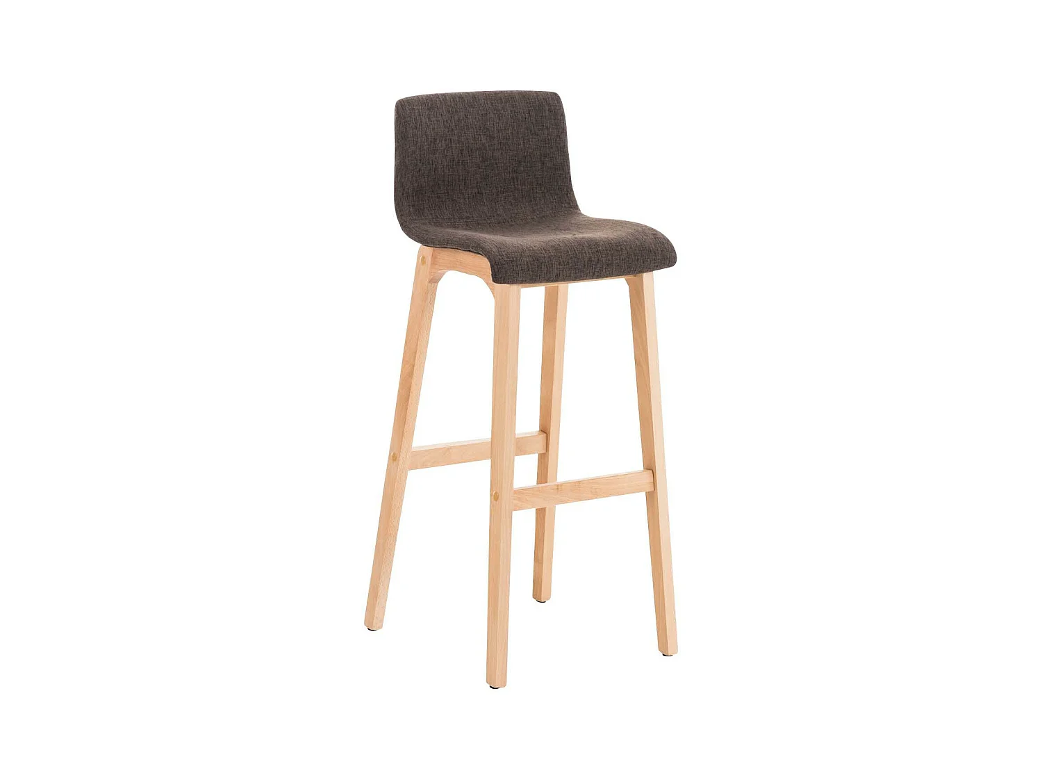 Tabouret de bar - Tissu & Bois - Marron - Hover