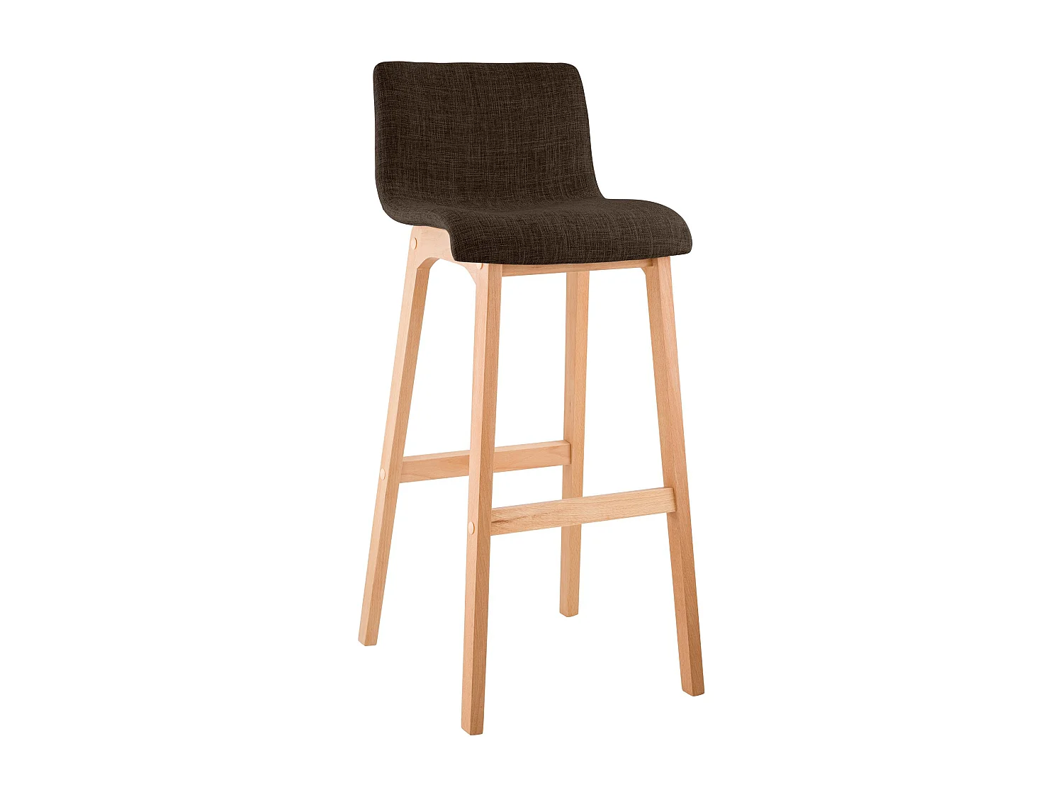 Tabouret de bar - Tissu - Marron - Hoover