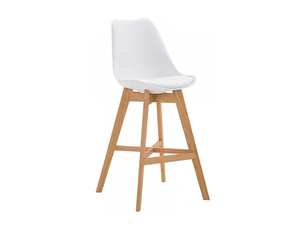 Tabouret de bar - Plastique & Bois - Blanc - Cannes