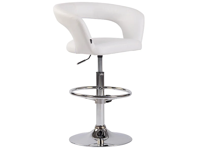 Tabouret de bar - Similicuir - Blanc - Jaen