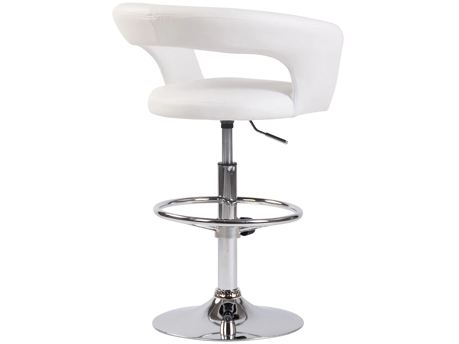 Tabouret de bar - Similicuir - Blanc - Jaen