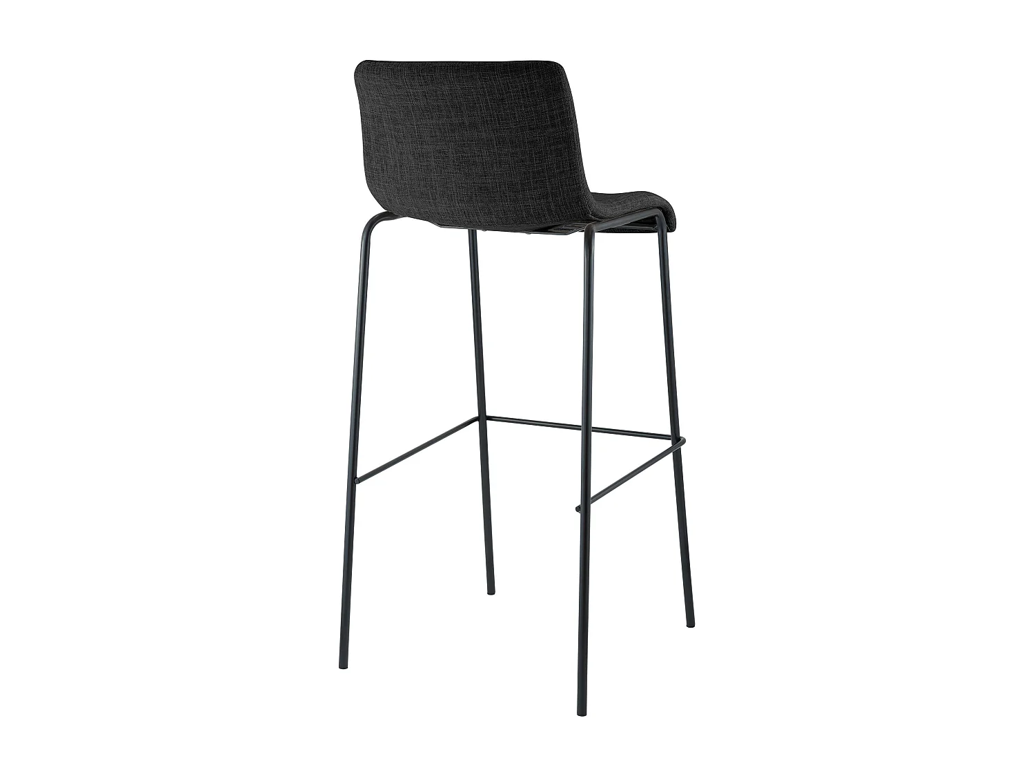 Lot de 2  Tabouret de bar - Tissu & Noir - Gris foncé - Hover