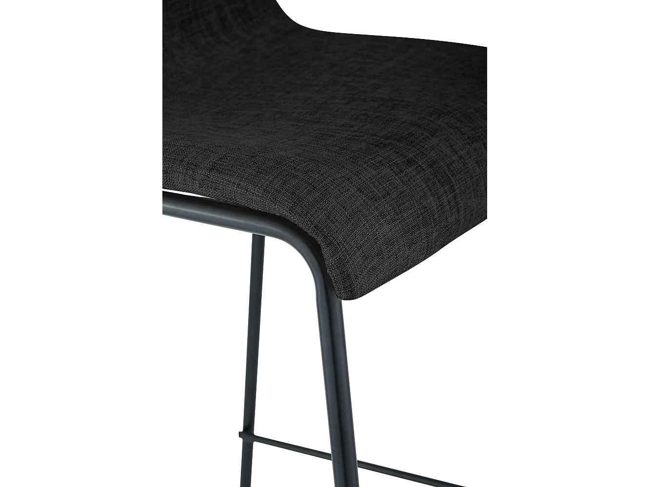 Lot de 2  Tabouret de bar - Tissu & Noir - Gris foncé - Hover