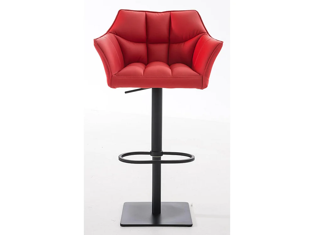 Lot de 2  Tabouret de bar - Similicuir & Noir - Rouge - Damaso