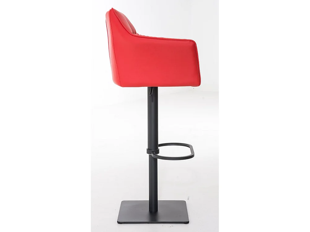 Lot de 2  Tabouret de bar - Similicuir & Noir - Rouge - Damaso