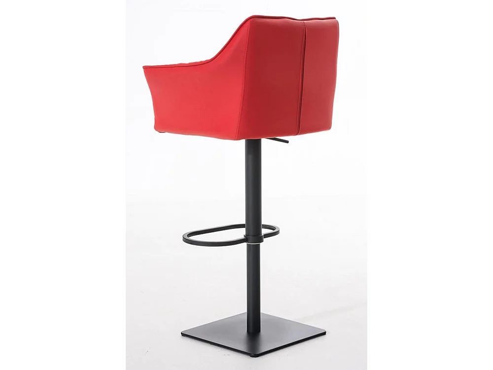 Lot de 2  Tabouret de bar - Similicuir & Noir - Rouge - Damaso