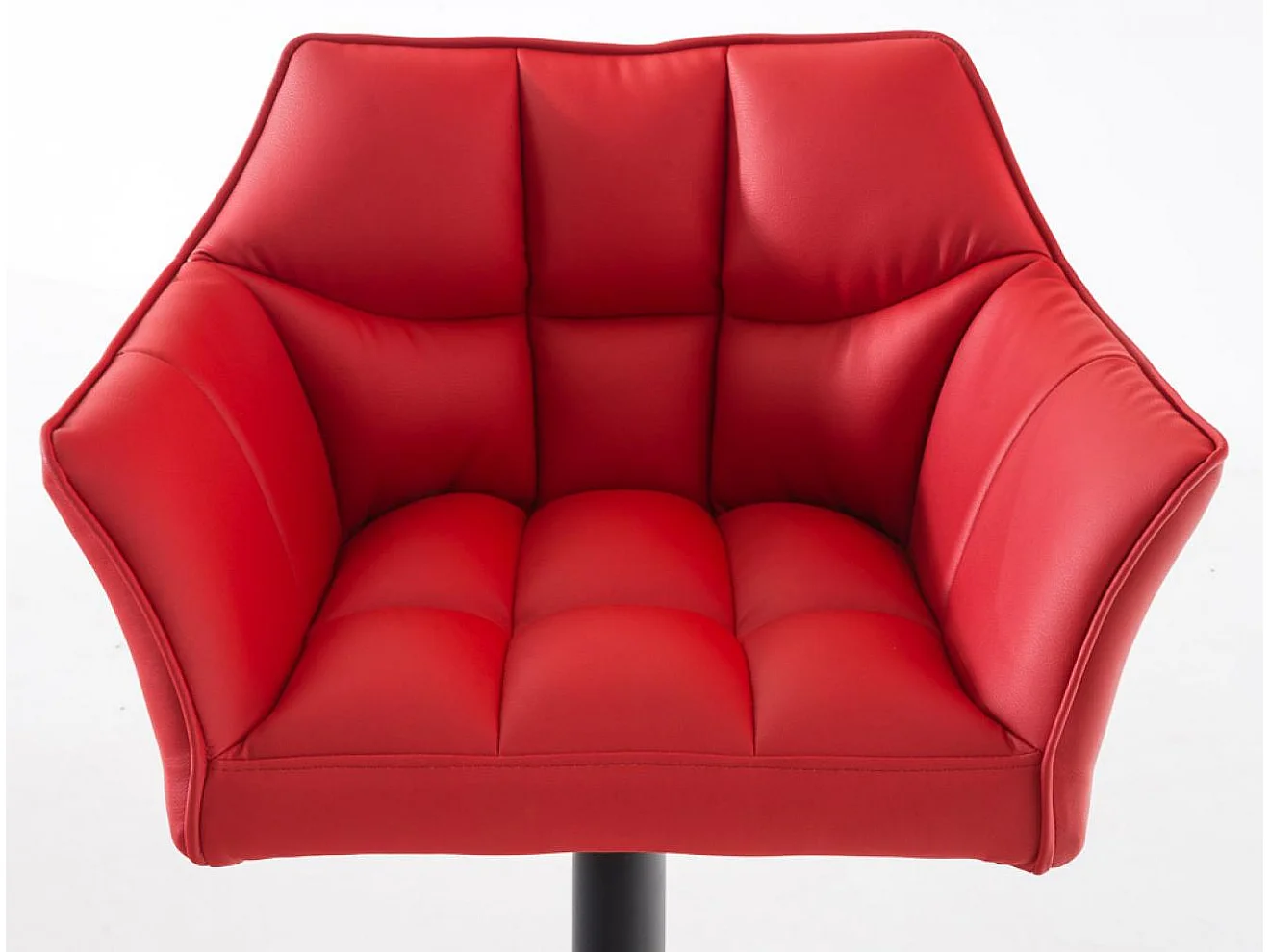 Lot de 2  Tabouret de bar - Similicuir & Noir - Rouge - Damaso