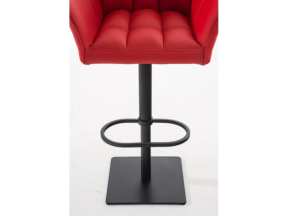 Lot de 2  Tabouret de bar - Similicuir & Noir - Rouge - Damaso