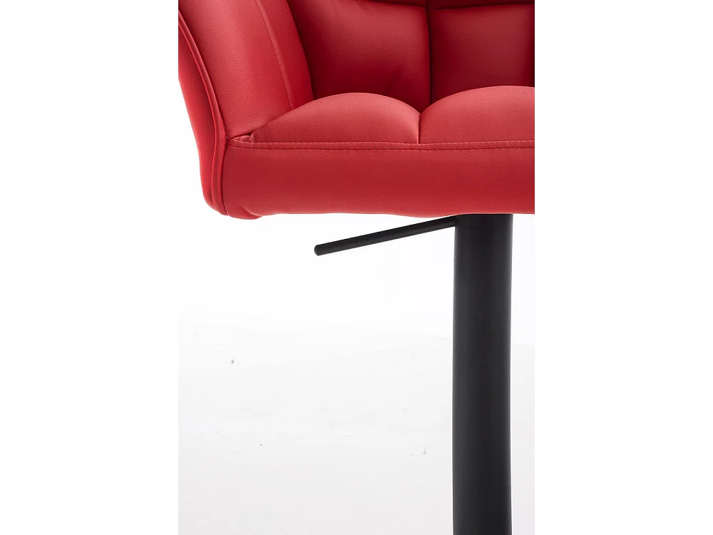 Lot de 2  Tabouret de bar - Similicuir & Noir - Rouge - Damaso
