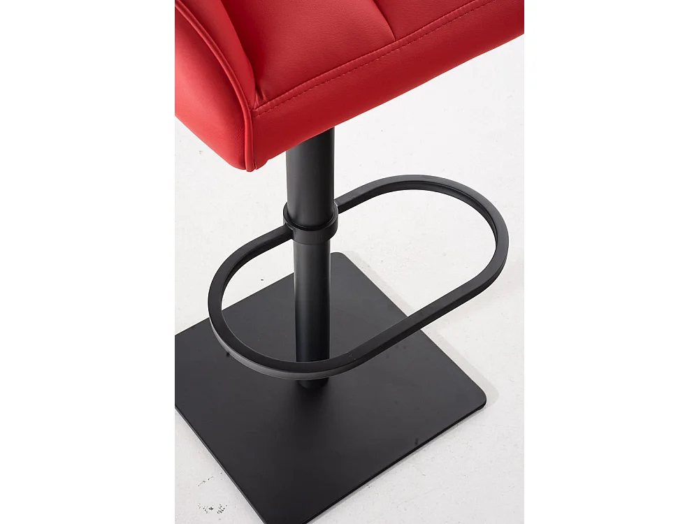 Lot de 2  Tabouret de bar - Similicuir & Noir - Rouge - Damaso