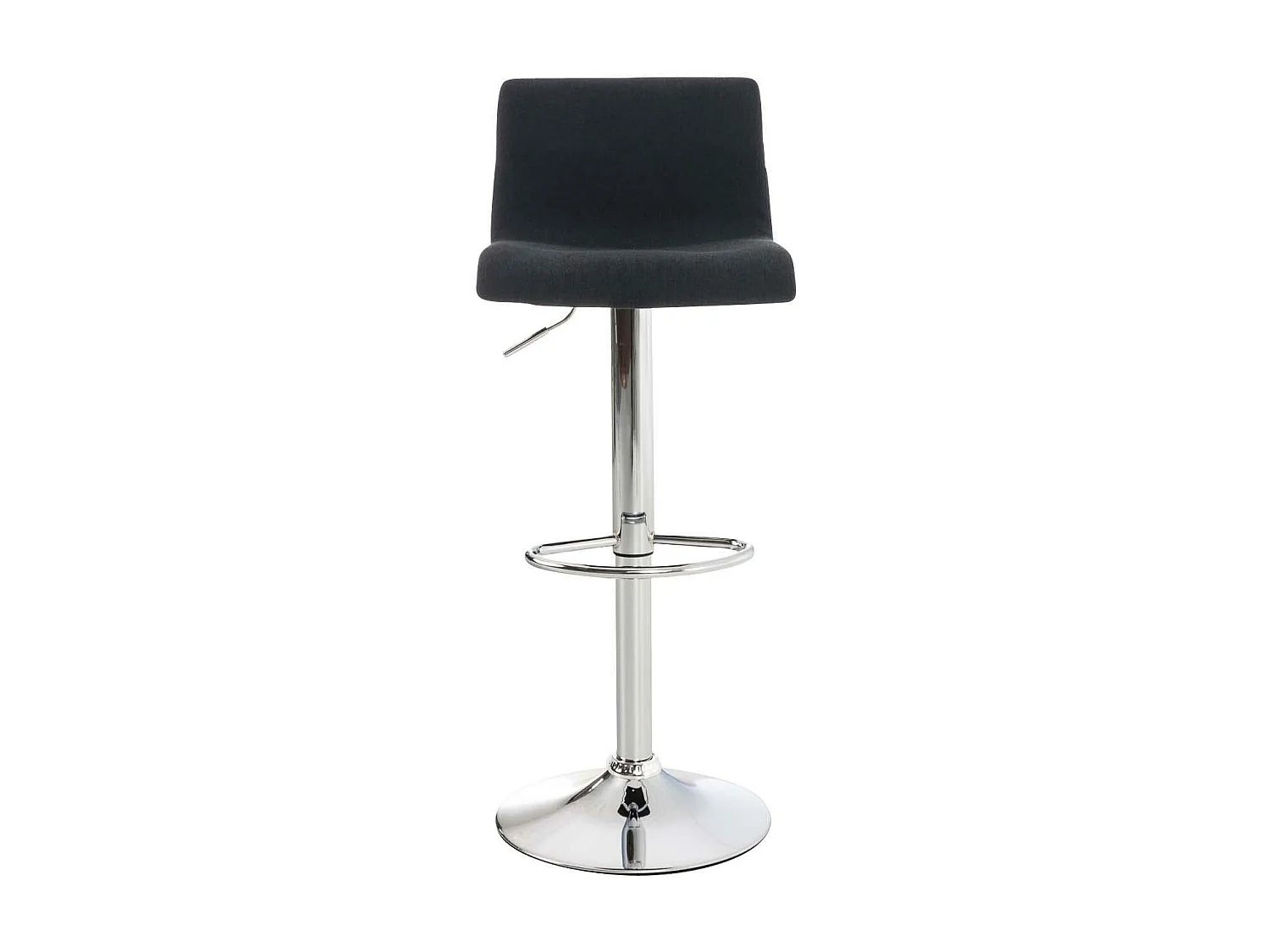 Lot de 2  Tabouret de bar - Tissu & Métal chromé - Noir - Hover